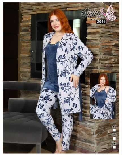 طقم بيجاما و روب كود 2046