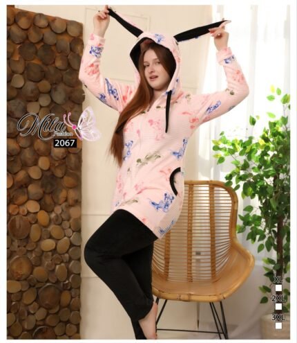 طقم بيجاما شتويBunny Cozy كود 2067